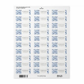ÉTIQUETTE DE ADRESSE DE POINTS DE COULEUR D'EAU IN (Feuille entière)