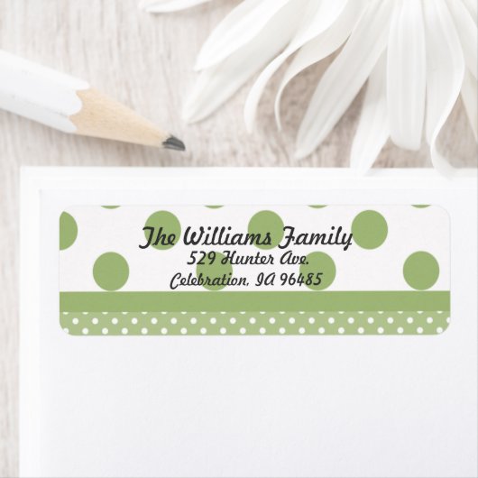 Étiquette de adresse de points verts (En situation)