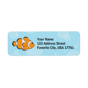 Étiquette de adresse de poissons de clown