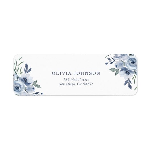 Étiquette de Adresse de Réception de Mariage Fleur (Devant)