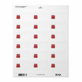 Étiquette de adresse de Red Owl (Feuille entière)