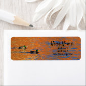 Étiquette de adresse de réflexion Mallard Ducks (En situation)
