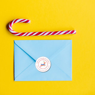 Étiquette de adresse de rennes rayés de Noël