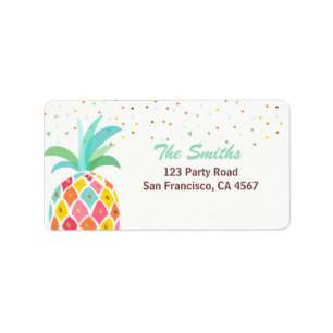 Étiquette de adresse de retour Aloha Luau tropica