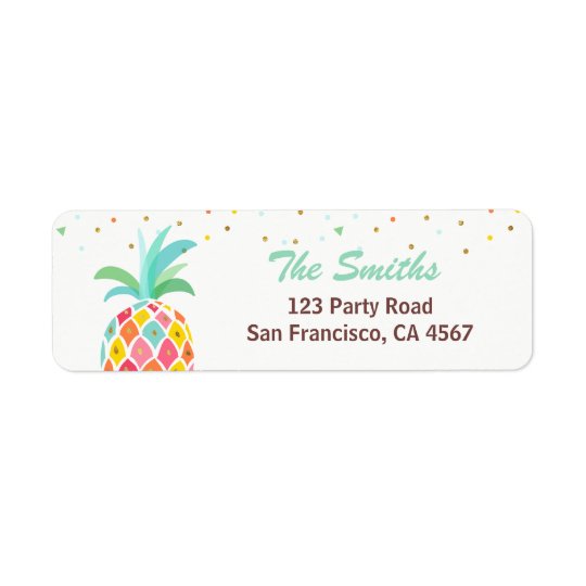 Étiquette de adresse de retour Aloha Luau tropical