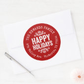 Étiquette de Adresse de Retour Cercle de Vacances  (Enveloppe)