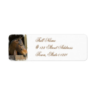 Étiquette de adresse de retour de cheval de pur