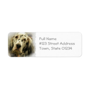 Étiquette de adresse de retour de chien de poseur