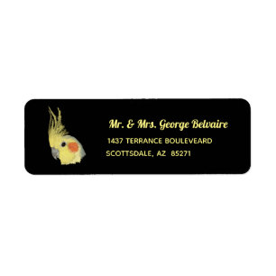 Étiquette de adresse de retour de Cockatiel