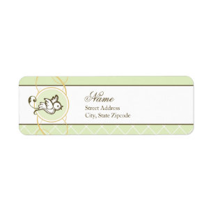 Étiquette de adresse de retour de colombe de vert