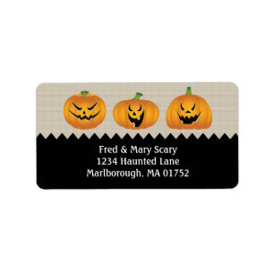 étiquette de adresse de retour de Halloween de