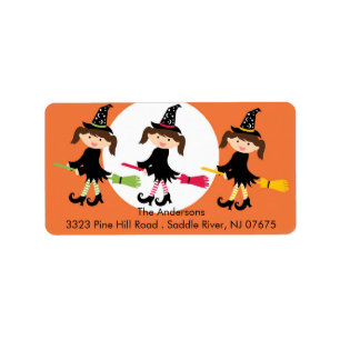 Étiquette de adresse de retour de Halloween Witch