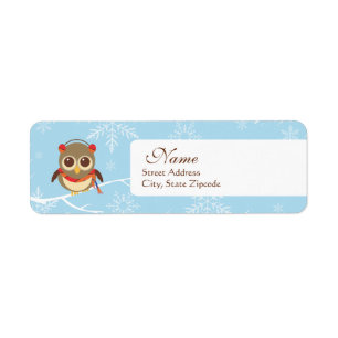 Étiquette de adresse de retour de hibou de