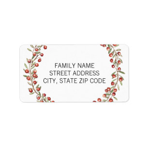 Étiquette de adresse de retour de la guirlande  