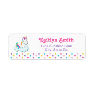 Étiquette de adresse de retour de licorne