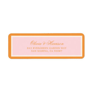 Étiquette de Adresse de Retour de Mariage Élégant