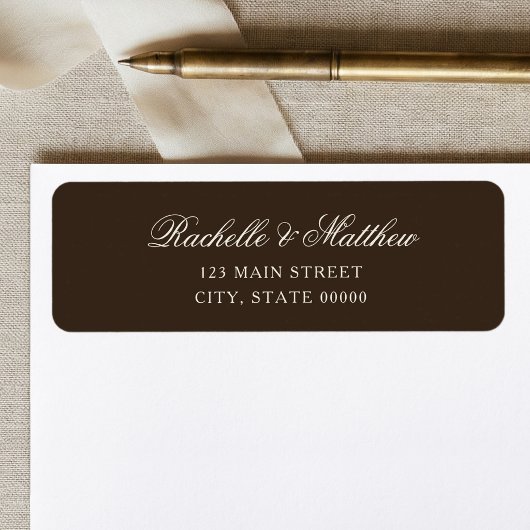 Étiquette de Adresse de Retour de Mariage Élégante