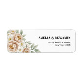 Étiquette de Adresse de Retour de Mariage Florale (Devant)