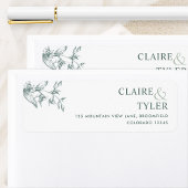 Étiquette de Adresse de Retour de Mariage Vert Chi