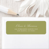 Étiquette de Adresse de Retour de Mariage Vert Oli (En situation)