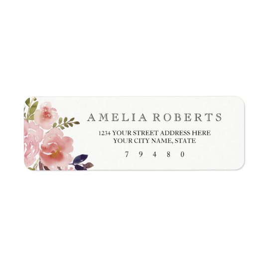 Étiquette de adresse de retour de pivoines