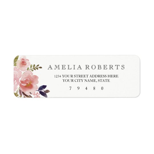 Étiquette de adresse de retour de pivoines