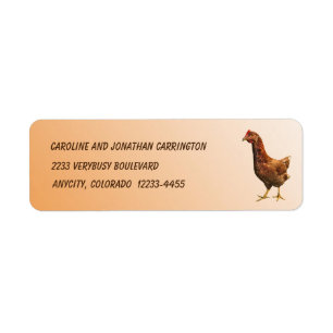 Étiquette de adresse de retour de poulet de poule