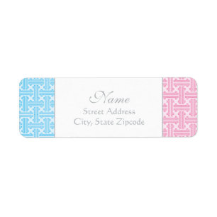 Étiquette de adresse de retour de rose et de bleu