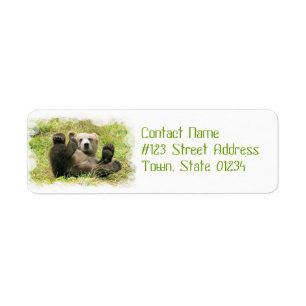 Étiquette de adresse de retour d'ours de bébé
