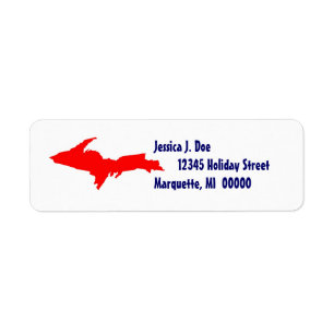Étiquette de adresse de retour HAUT du Michigan d