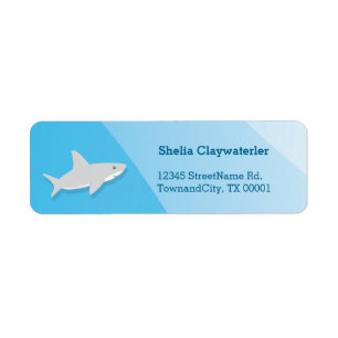 Étiquette de adresse de retour mignon du requin  