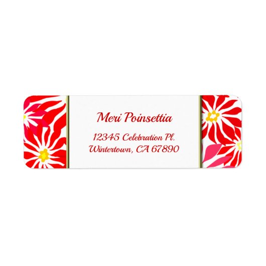 Étiquette de adresse de retour modifiable Red Poin (Devant)