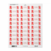 Étiquette de adresse de retour modifiable Red Poin (Feuille entière)