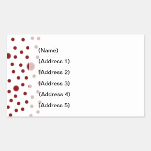 Étiquette de adresse de rouge de point de polka