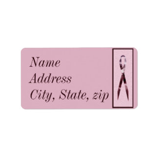 Étiquette de adresse de ruban rose customisé
