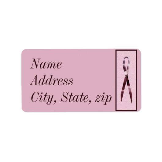 Étiquette de adresse de ruban rose customisé (Devant)