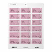 Étiquette de adresse de ruban rose customisé (Feuille entière)