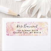 Étiquette de adresse de script de couleur rose jau (En situation)