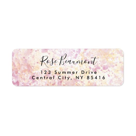 Étiquette de adresse de script de couleur rose jau (Devant)