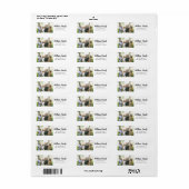 Étiquette de adresse de script minimal photo famil (Feuille entière)