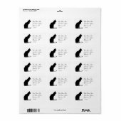 Étiquette de adresse de silhouette de chat (Feuille entière)