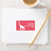 Étiquette de adresse de silhouette de Dinosaur (En situation)