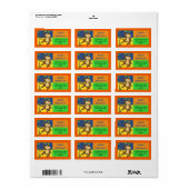 Étiquette de adresse de singe coloré amusant (Feuille entière)