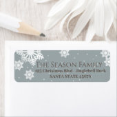 Étiquette de adresse de snowflakes (En situation)