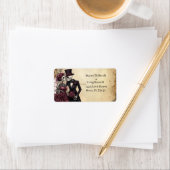 Étiquette de adresse de squelette gothique rustiqu (En situation)