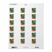 Étiquette de adresse de Surf tropical (Feuille entière)