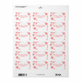 étiquette de adresse de tableau de bord rouge Snow (Feuille entière)