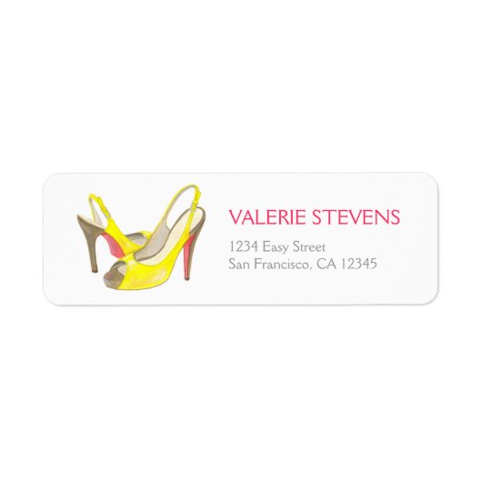 Étiquette de adresse de talons jaunes (Devant)