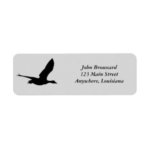 Étiquette de adresse de tête de canard de vol
