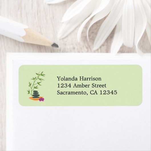 Étiquette de adresse de thème spa (En situation)